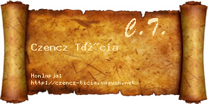 Czencz Tícia névjegykártya